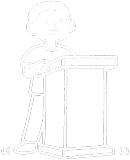 Child speaking confidently at a podium