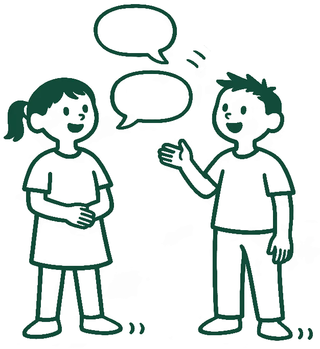Two children having a conversation